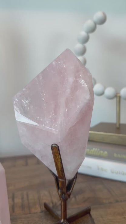 Rose Quartz Freeform and Tower Set