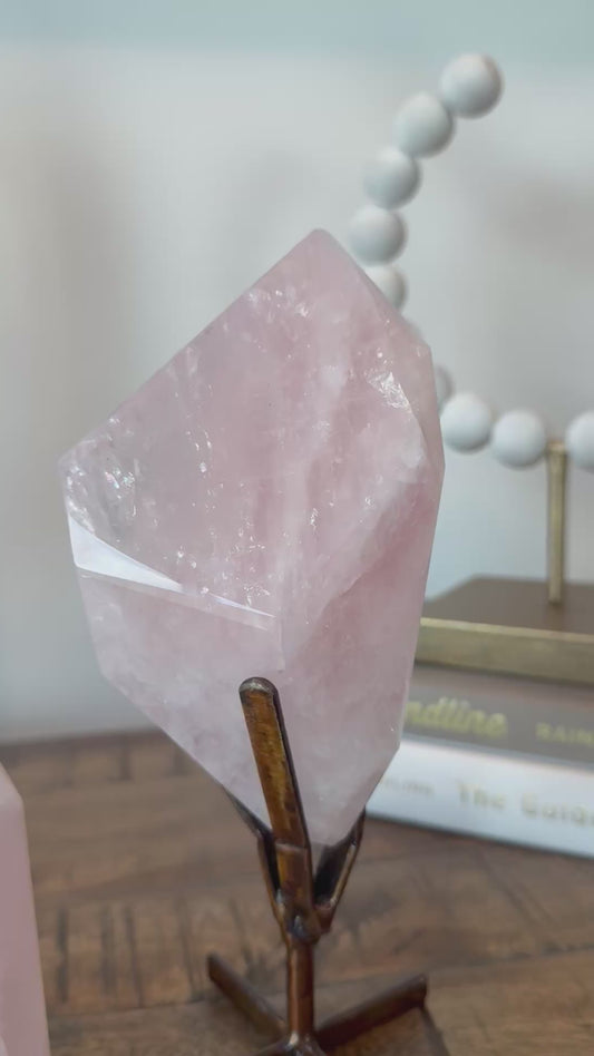 Rose Quartz Freeform and Tower Set