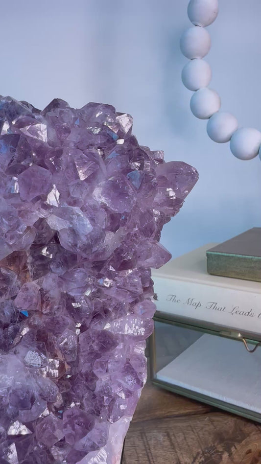 Pink Amethyst Freeform Cluster on Stand