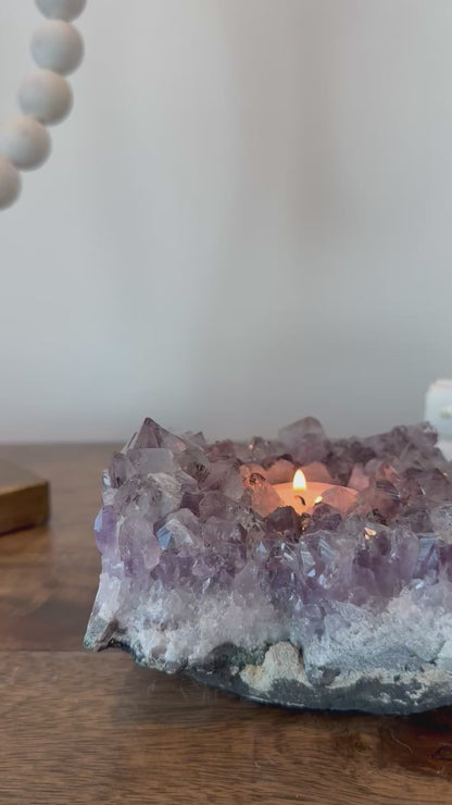 Amethyst Cluster Candle Holder