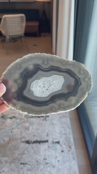 Natural Agate Slice on Stand - 6.25” x 4”