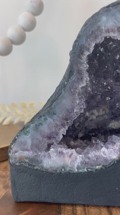 Amethyst Cathedral with Calcite and Goethite Inclusions
