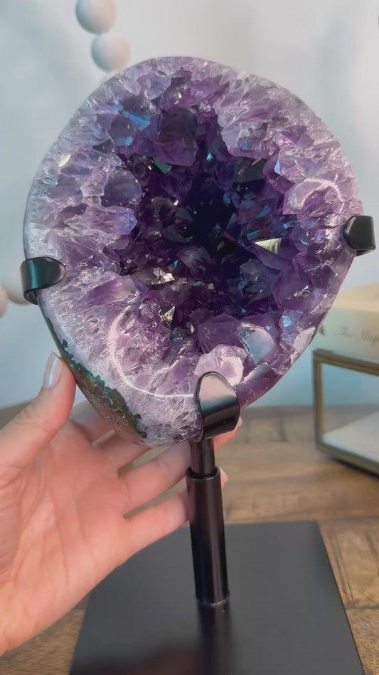 Amethyst Geode Cave on Spinning Stand